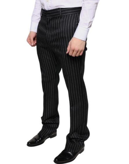 Black Stripes Skinny Men Dress Pants - Image 3