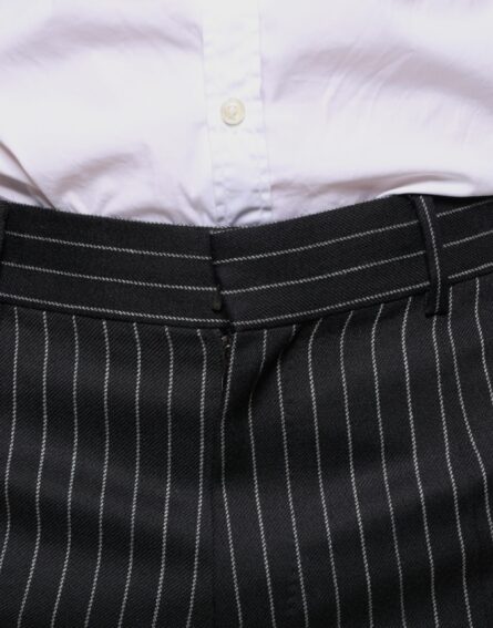Black Stripes Skinny Men Dress Pants - Image 5