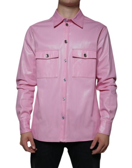 Pink Cotton Collared Button Down Shirt - Image 2