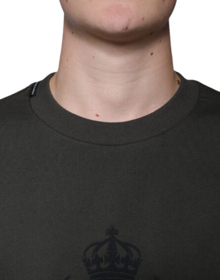 Army Green DG Crown Crew Neck Pullover Sweater - Image 5
