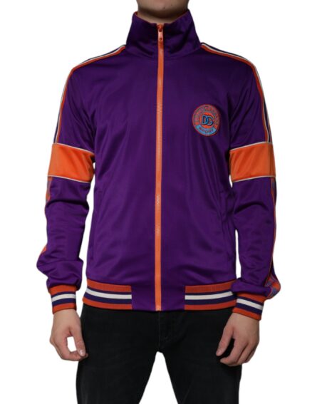 Purple Polyester Full Zip Long Sleeve Sweater - Image 2