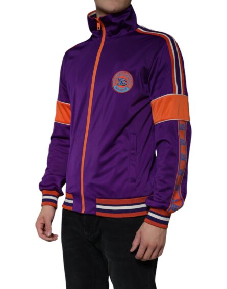 Purple Polyester Full Zip Long Sleeve Sweater - Image 3