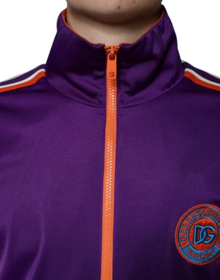 Purple Polyester Full Zip Long Sleeve Sweater - Image 5