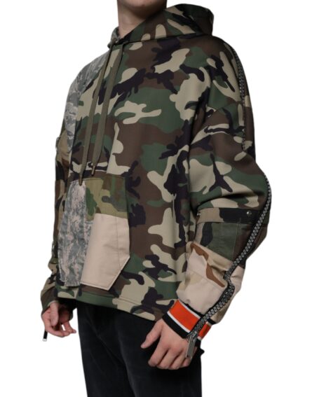Multicolor Camouflage Hooded Sweatshirt Sweater - Image 3