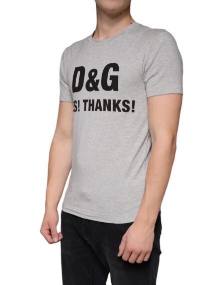 Gray Logo Print Crewneck Short Sleeve T-shirt - Image 3
