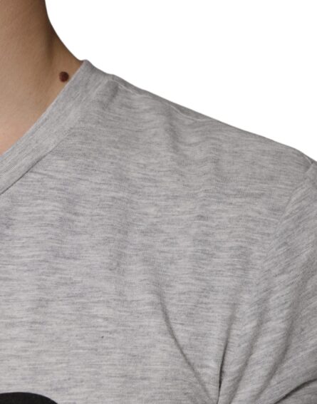 Gray Logo Print Crewneck Short Sleeve T-shirt - Image 6