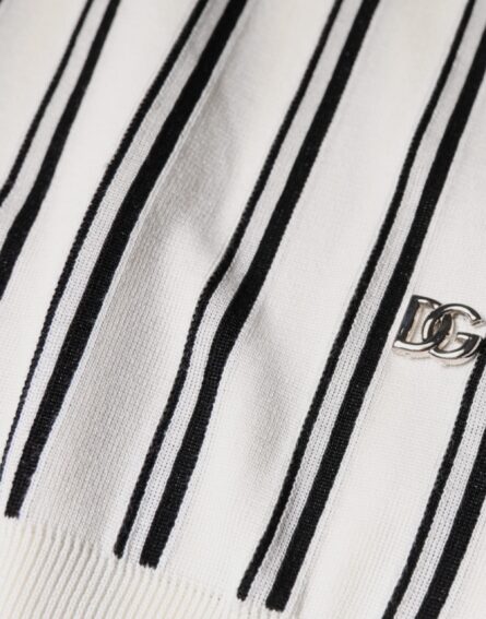 White Black Stripe Polo Short Sleeve T-shirt - Image 8
