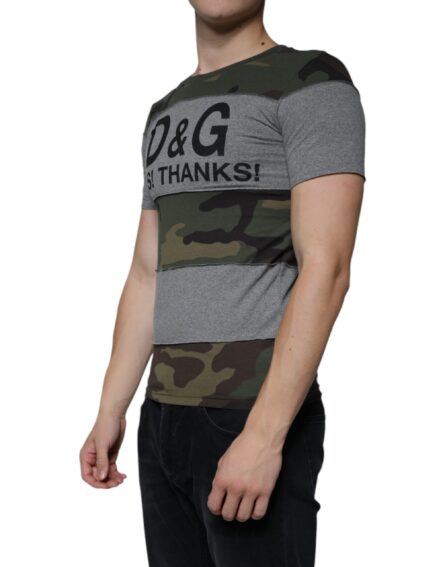 Multicolor Camouflage Cotton Crew Neck T-shirt - Image 3