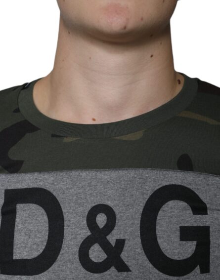Multicolor Camouflage Cotton Crew Neck T-shirt - Image 5