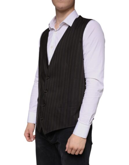 Black Cotton Waistcoat Dress Formal Vest - Image 3