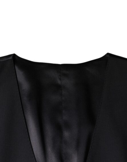 Black Wool Waistcoat Dress Formal Vest - Image 6
