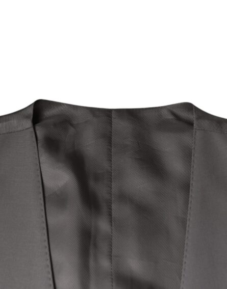 Light Gray Wool Formal Dress Waistcoat Vest - Image 7