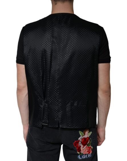 Black Wool Waistcoat Dress Formal Vest - Image 4