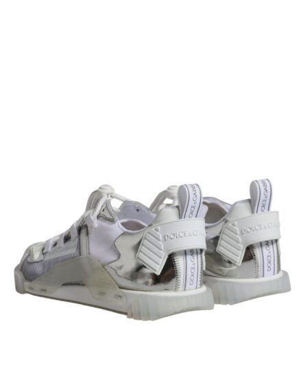 White Silver Low Top NS1 Sneakers Shoes - Image 4