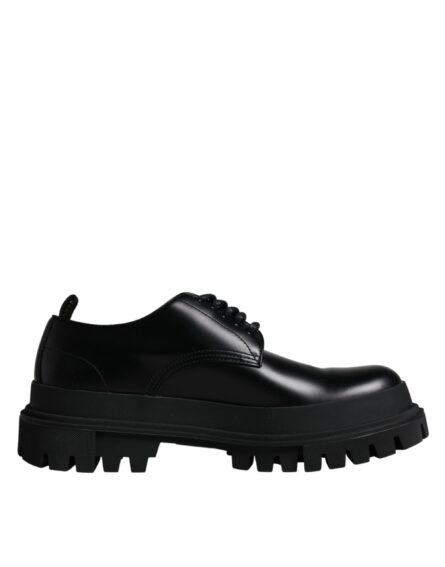 Black Leather Lace Up Trekking Dress Shoes - Image 6