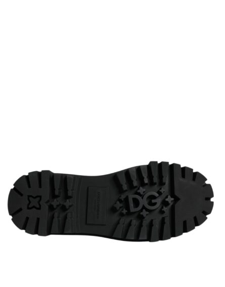 Black Leather Lace Up Trekking Dress Shoes - Image 8