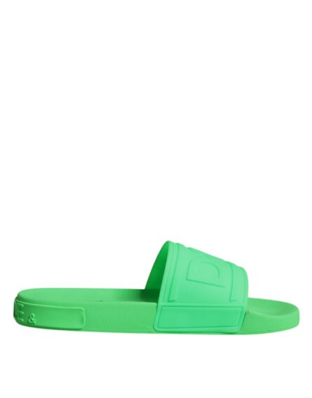 Green Leather Slides Sandals Beachwear Shoes - Image 7