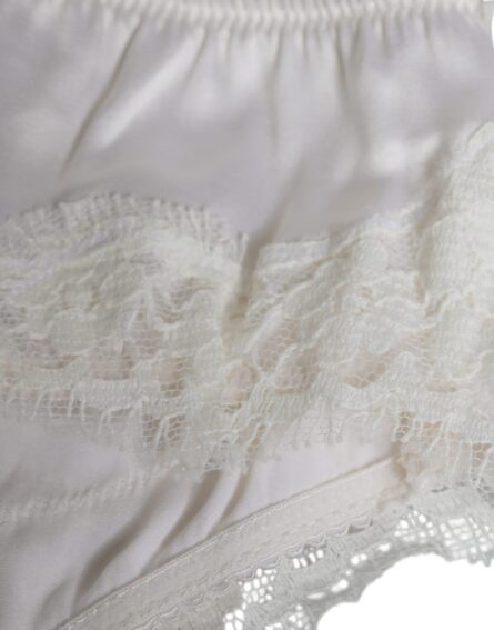 White Silk Stretch Panty Balconette Bra Underwear - Image 4