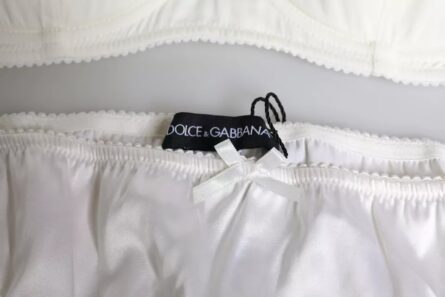 White Silk Stretch Panty Balconette Bra Underwear - Image 7