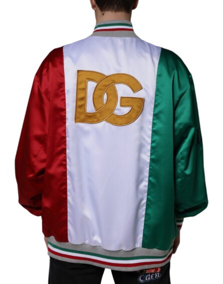 Multicolor Italia Button Down Bomber Jacket - Image 4