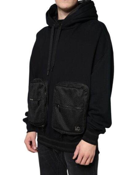 Black Hooded Pullover Men Sweatshirt Sweater - Image 3