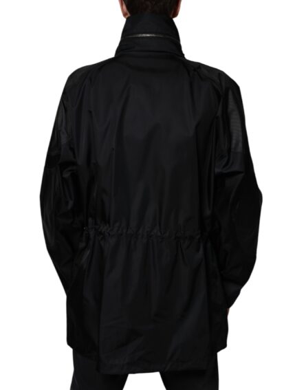 Black Nylon Winter Men Parka Coat Jacket - Image 3