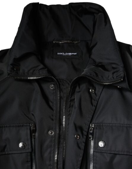Black Nylon Winter Men Parka Coat Jacket - Image 8