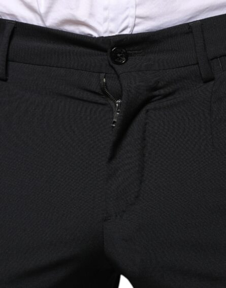 Black Wool 3 Piece Slim Fit Formal Men Suit - Image 7