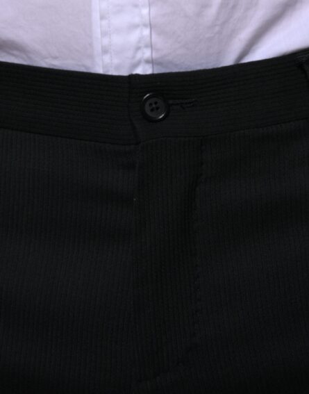 Black Wool Skinny Formal Dress Pants - Image 5