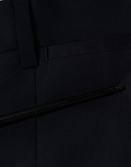 Blue Wool Skinny Formal Dress Pants - Image 7