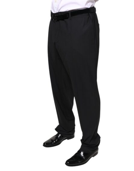 Black Wool Men Formal Dress Pants - Image 3