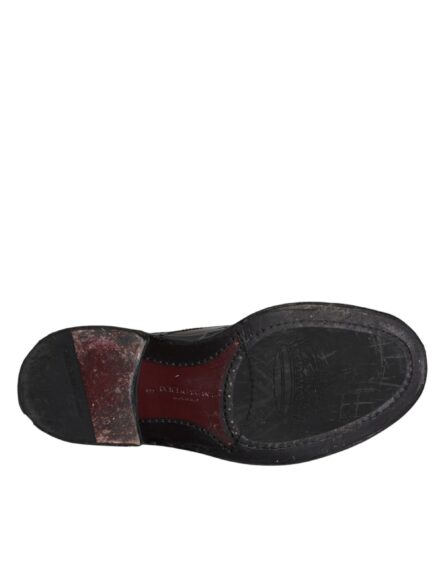 Black Leather Derby Wingtip Formal Shoes - Image 8