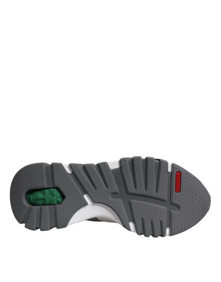 Grey Leather Neoprene Chunky Low Top Squalo Sneakers Shoes - Image 7