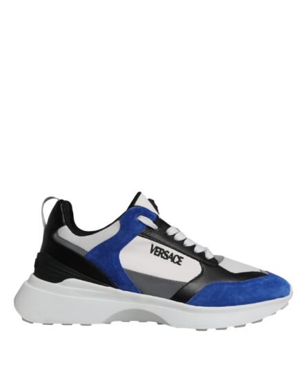 Multicolor Canvas Quad Fabric Medusa Low Top Sneakers Shoes - Image 5