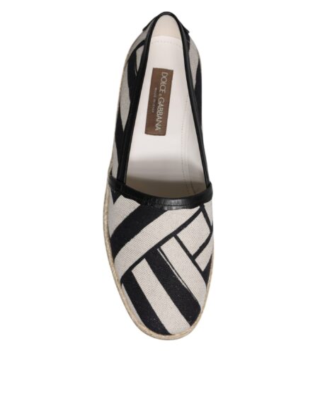 Black White Stripes Slip On Espadrille Shoes - Image 8