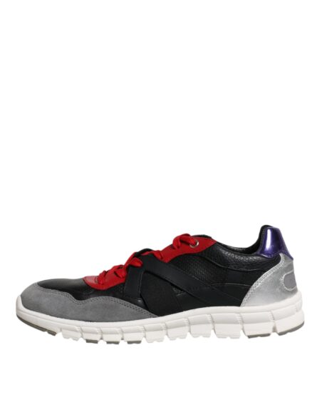 Multicolor Leather Suede Low Top Sneakers Shoes - Image 5
