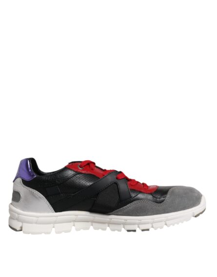 Multicolor Leather Suede Low Top Sneakers Shoes - Image 6