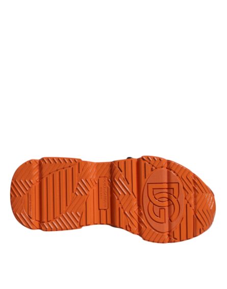 Orange Multi Panel Chunky High Top Sneakers Shoes - Image 7