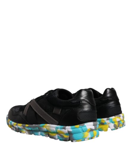 Black Polyester Low Top Men Sneakers Shoes - Image 3