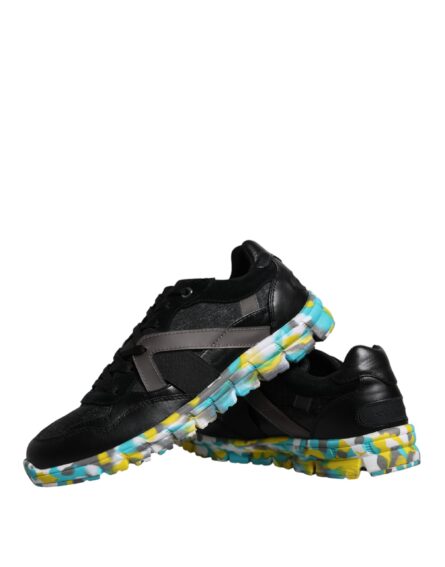 Black Polyester Low Top Men Sneakers Shoes - Image 8