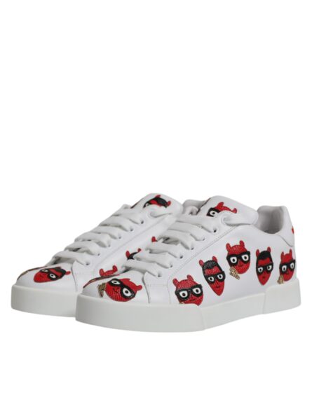 White Devil Face Portofino Sneakers Shoes - Image 3