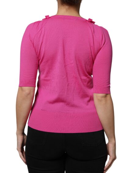 Pink Wool Button Down Cardigan Sweater - Image 4