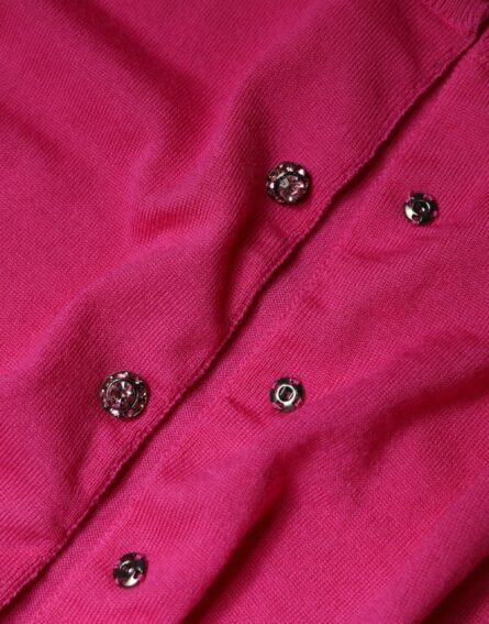 Pink Wool Button Down Cardigan Sweater - Image 6