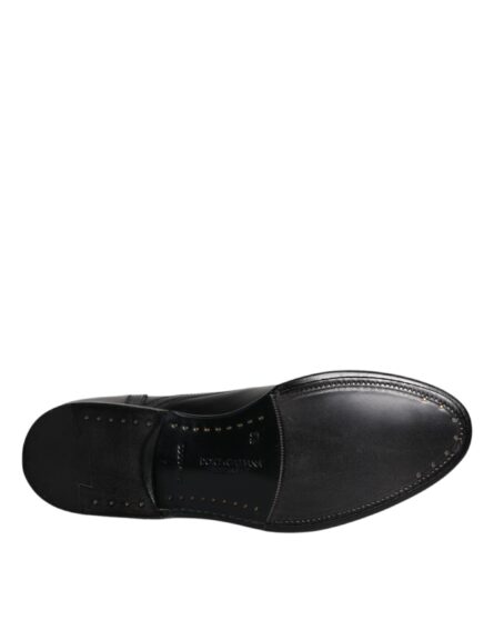 Black Leather Derby Wingtip Formal Shoes - Image 8