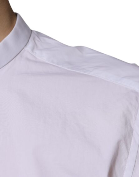 White Cotton Slim Fit MARTINI Dress Shirt - Image 6