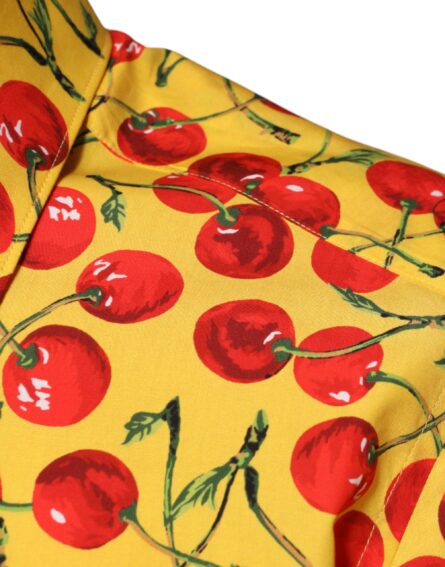 Yellow Cherry Cotton MARTINI Dress Shirt - Image 6