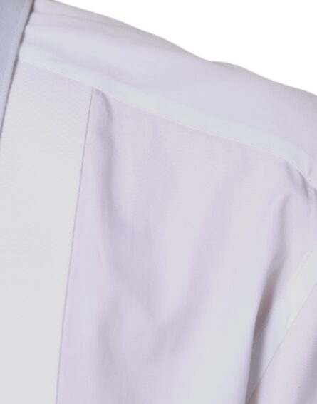 White Bib Cotton Poplin GOLD Formal Shirt - Image 6