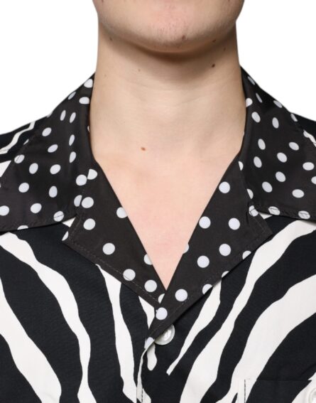 Black White Zebra Button Down Oversize Shirt - Image 5