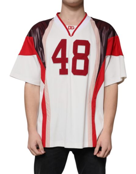 Multicolor Logo Jersey Cotton V-neck T-shirt - Image 2