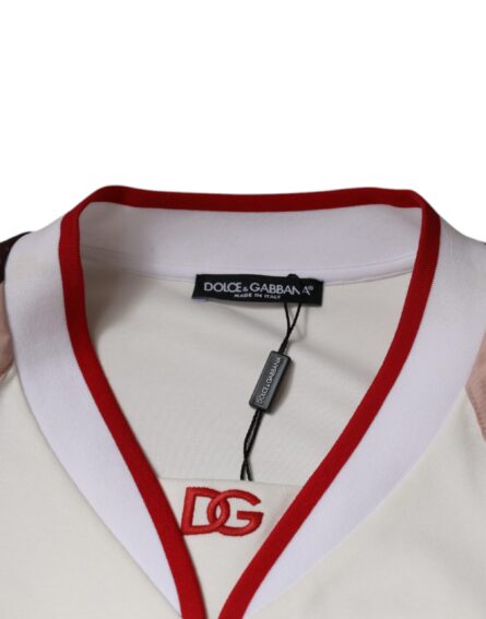 Multicolor Logo Jersey Cotton V-neck T-shirt - Image 7
